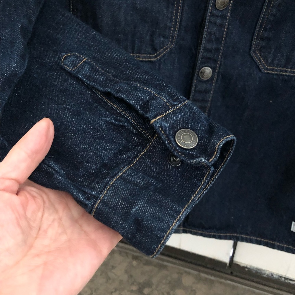 Zara Girls Jacket Dark Blue Denim Long Sleeve Button Trucker - Picture 3 of 4